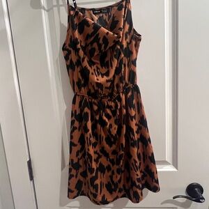 SHEIN Leopard Print Mini Dress in Brown and Black